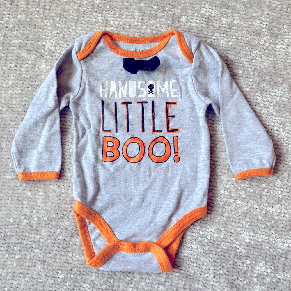 Chick Pea Handsome Little Boo Halloween Bodysuit Bow Tie 3-6M